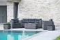 Salon bas de jardin resine tressee gris Bahamas DCB GARDEN, 7 personnes