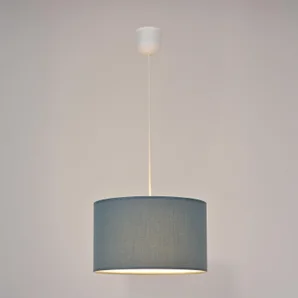 Suspension Cylindre, coton, bleu, diam.28 cm, E27