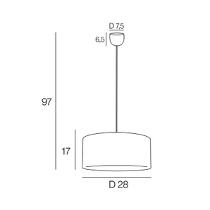 Suspension Cylindre, coton, bleu, diam.28 cm, E27