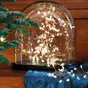 Guirlande lumineuse int boa avec etoiles 160 led blanc chaud a piles cable cuivre 2m