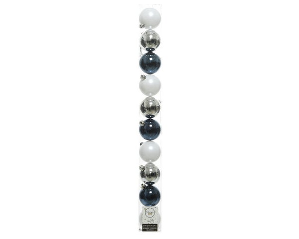 Lot de 10 boules plastiques blanc froid