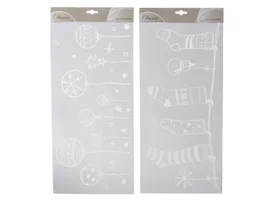 Decoration de fenetre boules/chaussettes suspendues blanc 49x23cm-pc