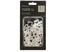 Crochet Guirlande exterieure pour gouttiere plastique blanc h2.5cm