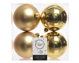 Boule Noel polystyrene d10cm or brillant/mat lot de 4