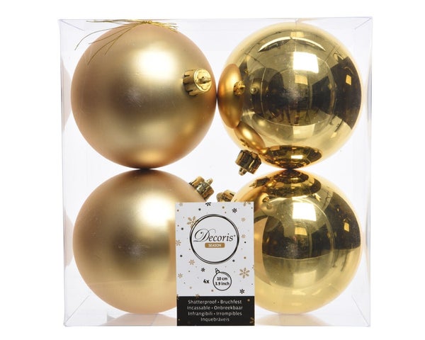 Kit 4 boules plastique or