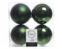 Boule Noel polystyrene d10cm vert pin brillant/mat lot de 4