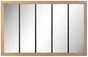 Miroir rectangulaire atelier bois et métal, chêne clair, l. 140 x H. 90 cm