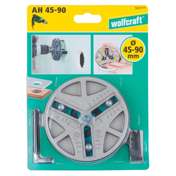 Scie cloche réglable wolfcraft diamètre 45,50,55,60,65,70,75,80,85,90 mm
