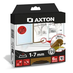 Joint de porte et fenêtre AXTON 1 à 7 mm, L. 6 m marron
