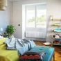 Radiateur électrique connecté à inertie fluide Ipala plinthe, SAUTER, 1400 W blanc