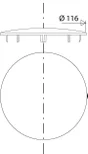Capot aBS noir diam. 116 mm pour bonde extra-plate, VALENTIN