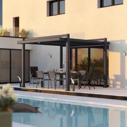 Pergola autoportante NATERIAL Odyssea / persea aluminium gris anthracite, 9.25 m²