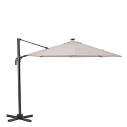 Parasol déporté NATERIAL Avea taupe octogonal, L.287 x l.287 cm