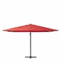 Parasol à manche latéral / excentrique NATERIAL Aura rouge carré, L.286 x l.286