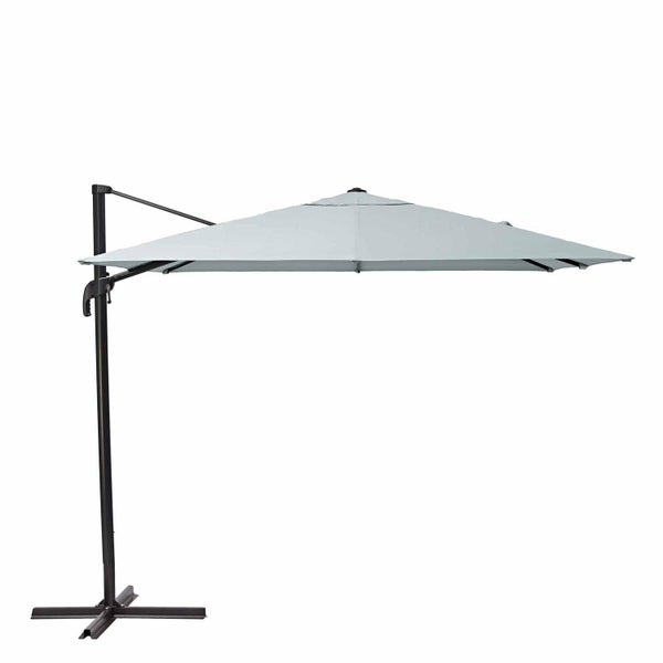 Parasol NATERIAL Aura turquoise carré, L.286 x l.286 cm