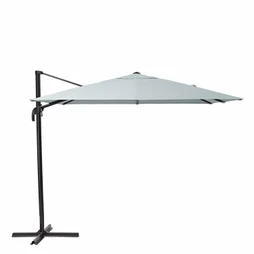 Parasol NATERIAL Aura turquoise carré, L.286 x l.286 cm