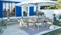 Parasol de jardin NATERIAL Aura blanc rectangulaire, L.281 x l.386 cm