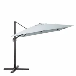 Parasol NATERIAL Aura bleu laguna rectangulaire, L.386.5 x l.281 cm
