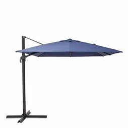 Parasol NATERIAL Aura bleu rectangulaire, L.386 x l.281 cm