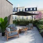 Parasol déporté NATERIAL Sonora anthracite carré, L.288 x l.288 cm