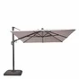 Parasol déporté NATERIAL Sonora led taupe rectangulaire, L.391 x l.282 cm