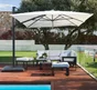 Parasol déporté NATERIAL Sonora blanc rectangulaire, L.391 x l.282 cm