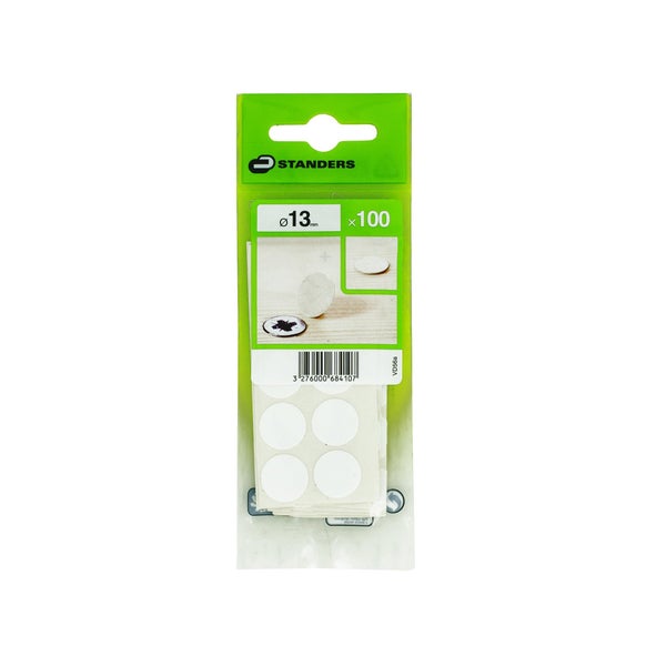 Sachet de 100 caches-vis STANDERS blanc