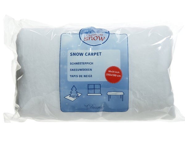 Tapis de neige interieur polyester blanc 250x100x1cm