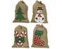 Sac cadeau jute bonhom neige/sapin/chaussette/sucre d'orge 50x35x0,3cm