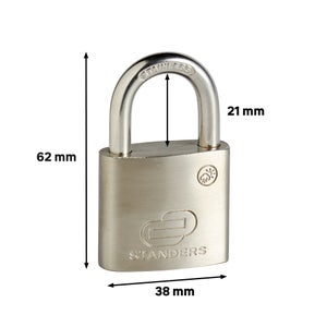 Cadenas à clé en inox, STANDERS, l.38.0 mm