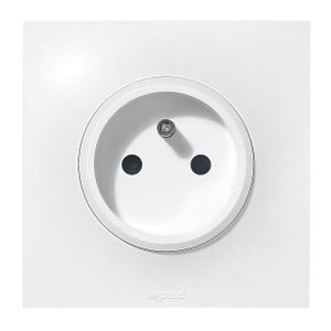 Lot de 25 prises avec terre, complet, LEGRAND Neptune, blanc