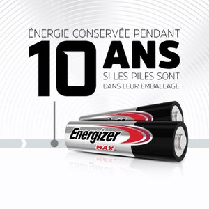 Lot de 15 + 5 piles alcaline AAA Max, 1.2 V, ENERGIZER