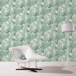 Papier peint vinyle intisse motif botanical vert