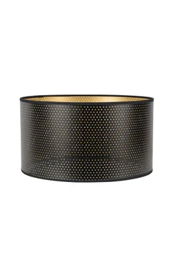 Abat-jour Cylindre Hauteur 19 cm, Diamètre 35 cm polyamide, noir/or COREP