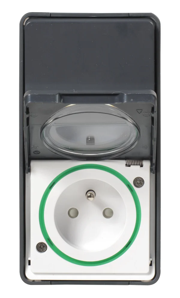 Interrupteur + prise saillie Mureva Styl, SCHNEIDER ELECTRIC, anthracite