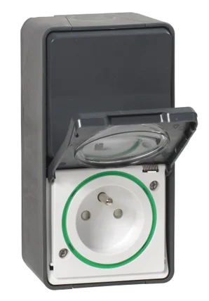 Interrupteur + prise saillie Mureva Styl, SCHNEIDER ELECTRIC, anthracite