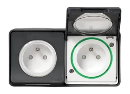 Double prise avec terre saillie Mureva Styl, SCHNEIDER ELECTRIC, anthracite