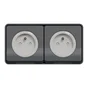 Double prise avec terre saillie Mureva Styl, SCHNEIDER ELECTRIC, anthracite