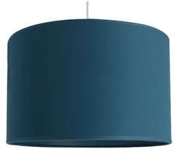 Suspension Natt, E27, diam.29 cm, coton bleu canard, METROPOLIGHT