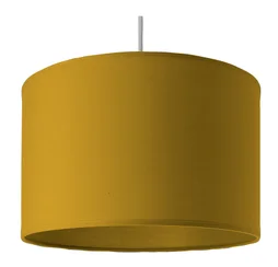 Suspension Natt, polyester, jaune, diam.29 cm, E27