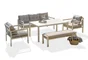 Salon bas de jardin aluminium blanc Cayenne DCB GARDEN, 7 personnes