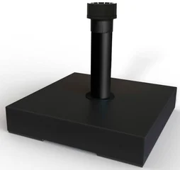 Pieds de parasol carré lesté, 25 kg noir