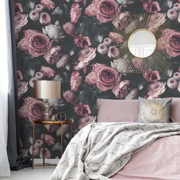 Papier peint vinyle sur intissé Motif fiorie multicolore