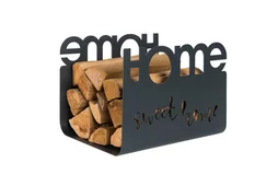 "Panier à bûches ""Home Sweet Home"", DEVAUX, l.40 x H.30 cm noir sable"