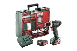 Perceuse sans fil METABO, 12 V 2 Ah, 2 batteries POWERMAXX BS12 + 64 accessoires