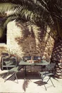 Table de jardin FERMOB Cargo carré vert 8 personnes