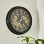Horloge métal mécanisme doré 52.5 cm