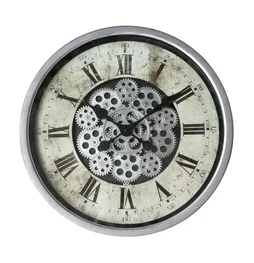 Horloge métal mécanisme gris 46 cm