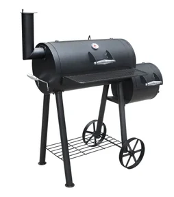 Barbecue fumoir charbon de bois GRILLCHEF 11407, 4 en 1, noir