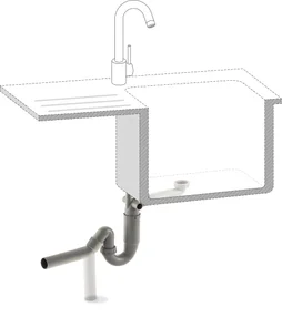 Solution gain de place evier 1 cuve diam. 90 mm